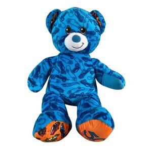 Build-A-Bear Hot Wheels 50th Anniversary Plush Blue Teddy Bear‎ 16" Limited Rare